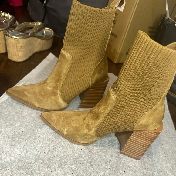 Teca Stretch Knit Bootie In Chestnut size 6 - Picture 2 of 8